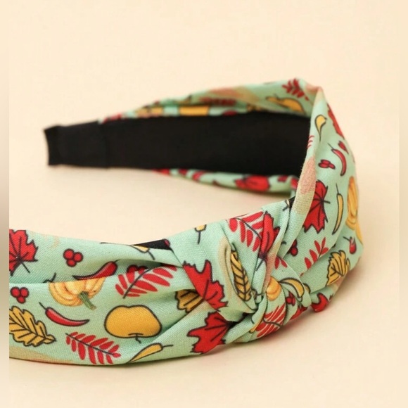 Child's Fall Autumn Thanksgiving Pumpkins and Leaves Top Knot Headband Gifts NEW - Picture 2 of 2